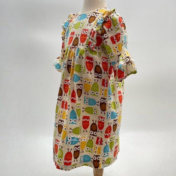 Soutern Sunshine Kids Owls Ruffle Cotton Dress 3T - Picture 3 of 7